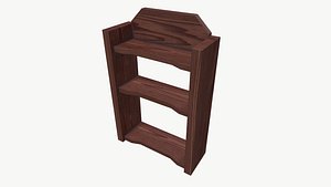Wooden Wall Shelf Low Poly PBR Game Ready Asset VR