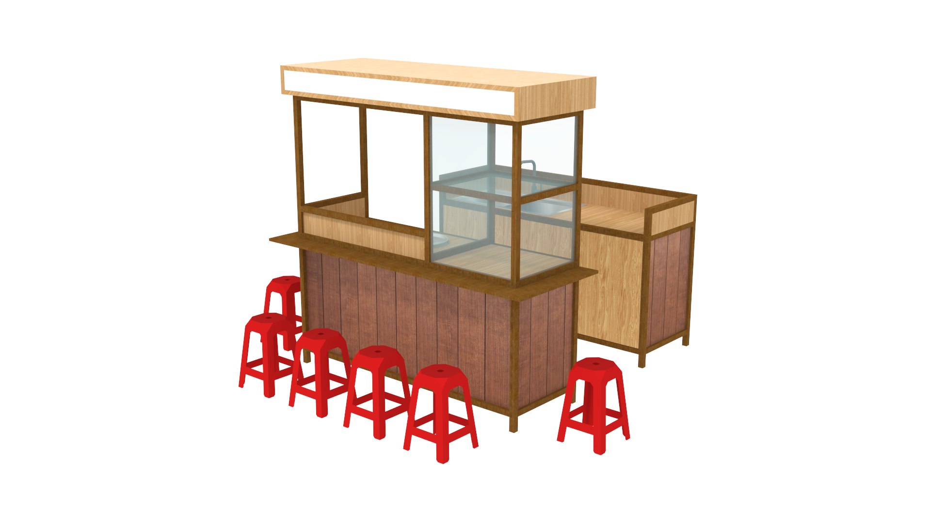 Stand Booth Kiosk Food 3D Model - TurboSquid 1776449