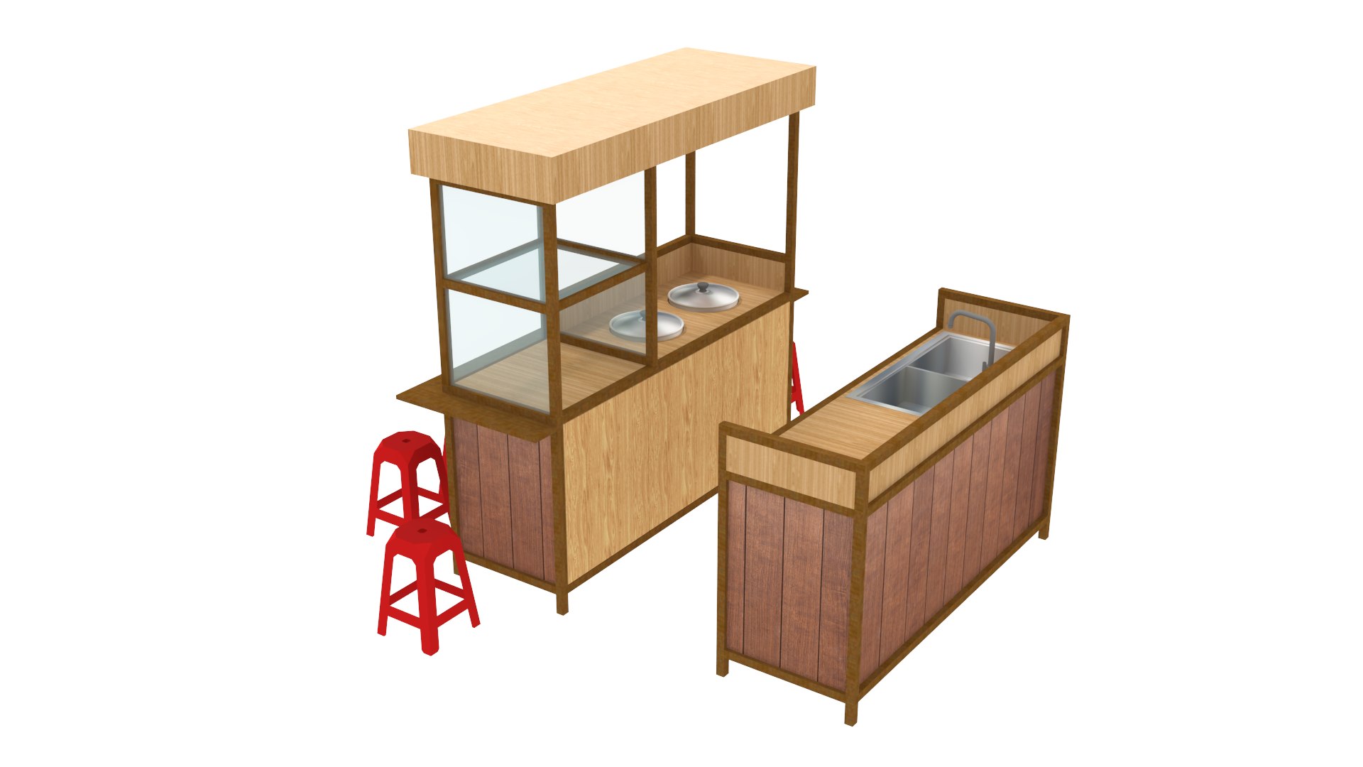 Stand Booth Kiosk Food 3D Model - TurboSquid 1776449