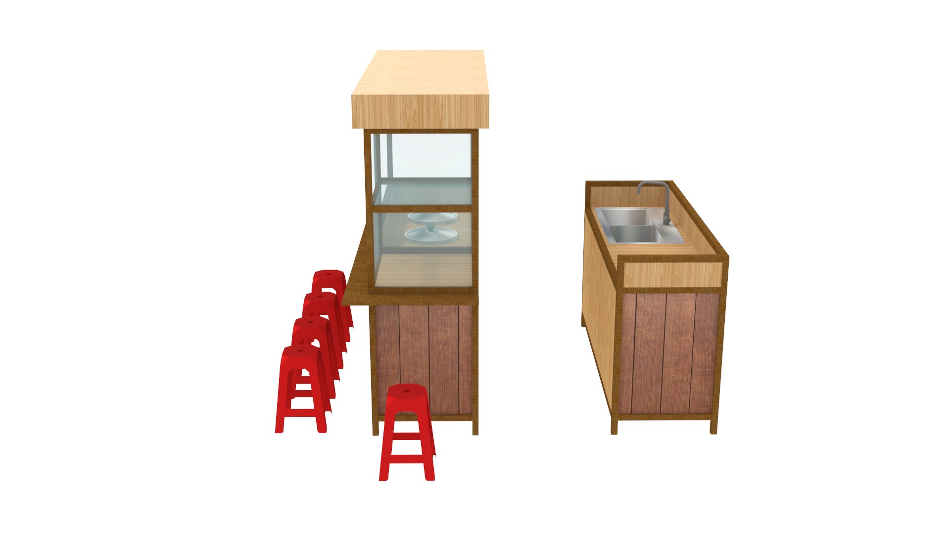 Stand Booth Kiosk Food 3D Model - TurboSquid 1776449