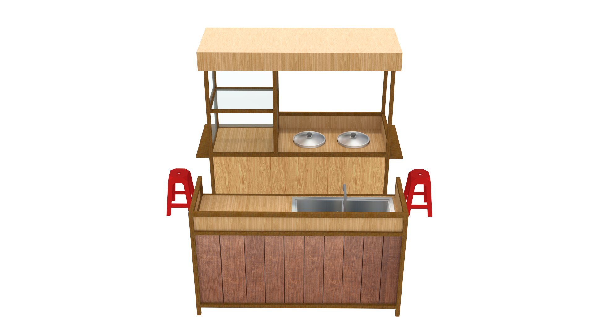 Stand Booth Kiosk Food 3D Model - TurboSquid 1776449