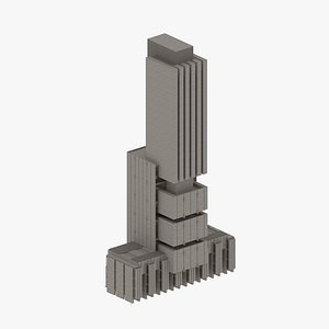 Brutalist Building 02 3D