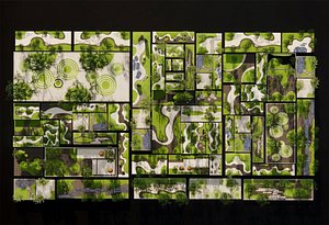 Modern Zen Micro Topography Green Island Garden Landscape 3D Model 3D model