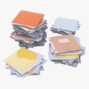 Office Paperwork Piles Set M1