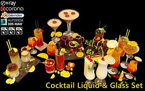 Cocktail Liquid and Glass Set