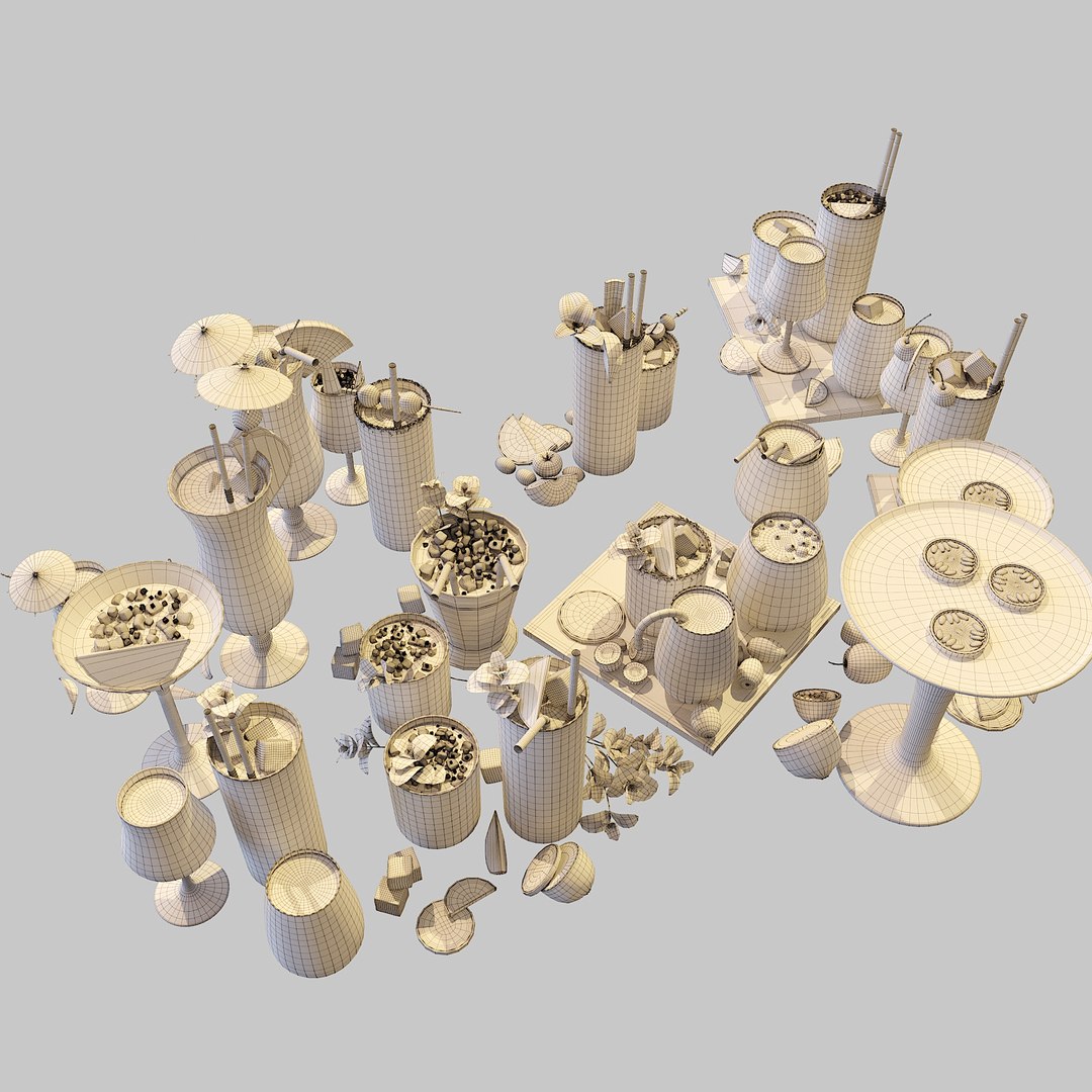 Cocktail Liquid Glass Set 3D Model - TurboSquid 1680407