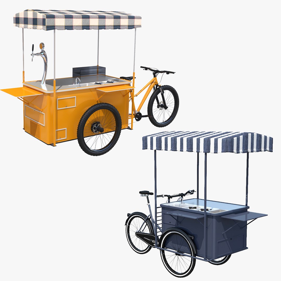 Stree Food Bicycle - Cart Collection Model - TurboSquid 1765500
