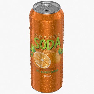 3D model Standard Soda Can With Droplets 568ml
