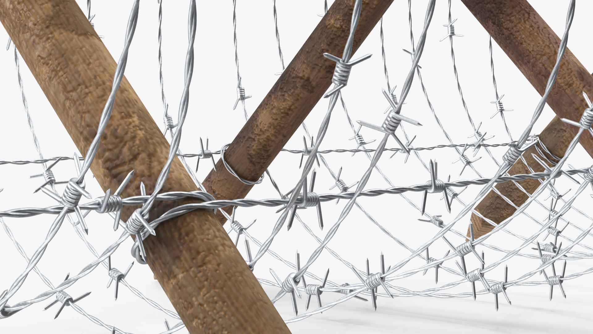 Cheval de Frise Barbed Wire Fence model https://p.turbosquid.com/ts-thumb/Sg/floPqb/2n/chevaldefrisebarbedwirefence3dsmodel011/jpg/1617652492/1920x1080/fit_q87/b6792a48728317efe6bbb9399d883399792f3aae/chevaldefrisebarbedwirefence3dsmodel011.jpg