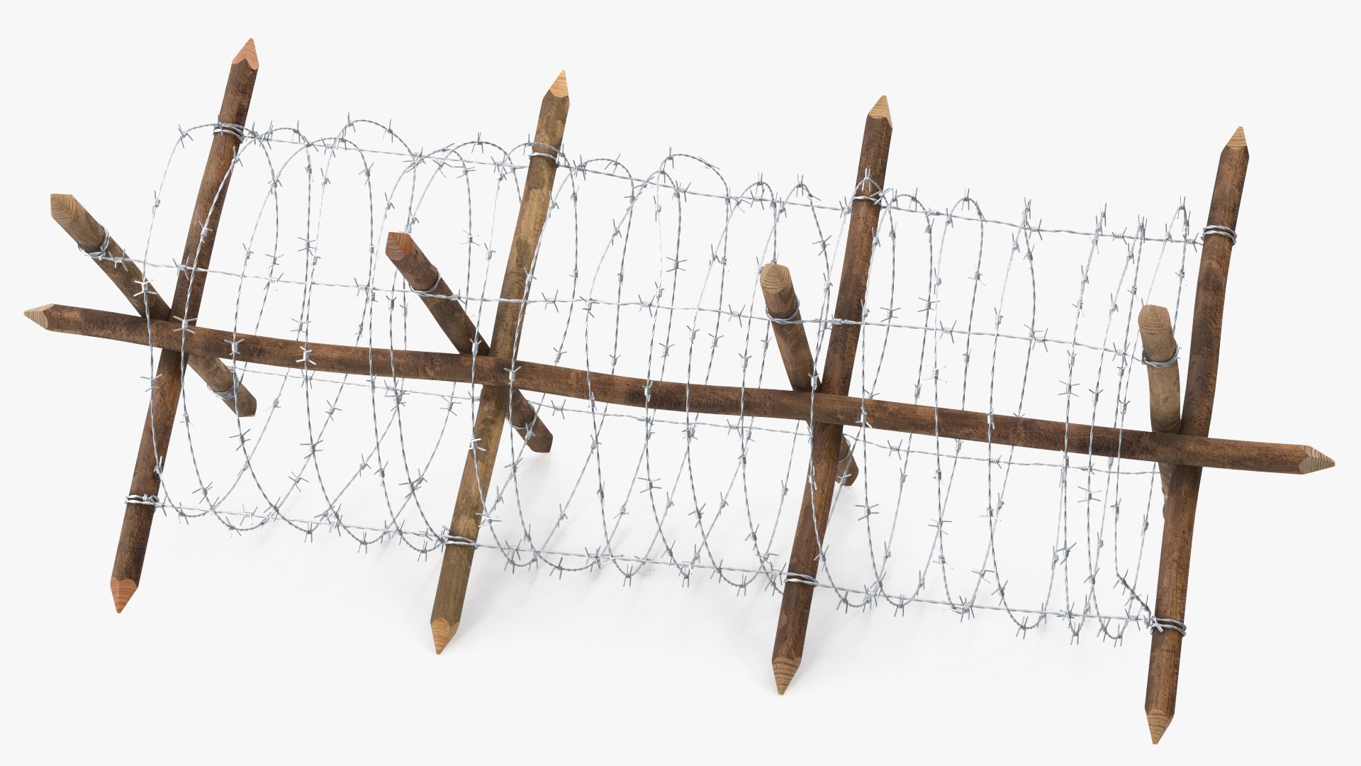 Cheval de Frise Barbed Wire Fence model https://p.turbosquid.com/ts-thumb/Sg/floPqb/Eg/chevaldefrisebarbedwirefence3dsmodel014/jpg/1617652513/1920x1080/fit_q87/f604996a74e51e4a78c68dfc60888a39a90e0b47/chevaldefrisebarbedwirefence3dsmodel014.jpg