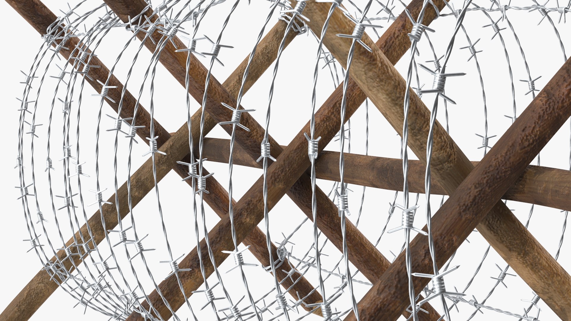 Cheval de Frise Barbed Wire Fence model https://p.turbosquid.com/ts-thumb/Sg/floPqb/Jz/chevaldefrisebarbedwirefence3dsmodel009/jpg/1617652477/1920x1080/fit_q87/43f176305140597a60297d71ea5a7d6399faca15/chevaldefrisebarbedwirefence3dsmodel009.jpg