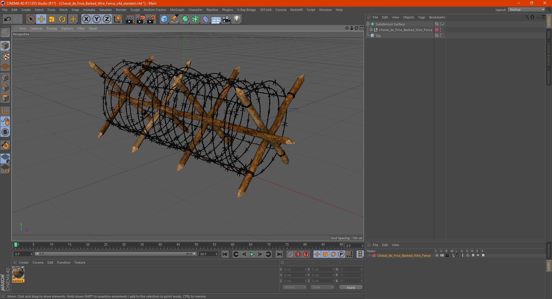 Cheval de Frise Barbed Wire Fence model https://p.turbosquid.com/ts-thumb/Sg/floPqb/Z0/chevaldefrisebarbedwirefence3dsmodel022/jpg/1617652569/1920x1080/fit_q87/e23e8fecb0fbfa4d80111d55ef4671d9f8819ab7/chevaldefrisebarbedwirefence3dsmodel022.jpg