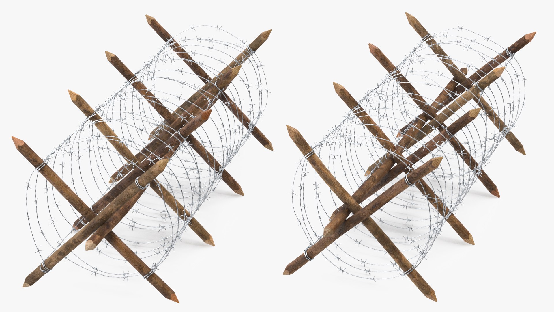 Cheval de Frise Barbed Wire Fence model https://p.turbosquid.com/ts-thumb/Sg/floPqb/cK/chevaldefrisebarbedwirefence3dsmodel006/jpg/1617652458/1920x1080/fit_q87/146051061262d99fd21f656fcd63d621d909ec12/chevaldefrisebarbedwirefence3dsmodel006.jpg