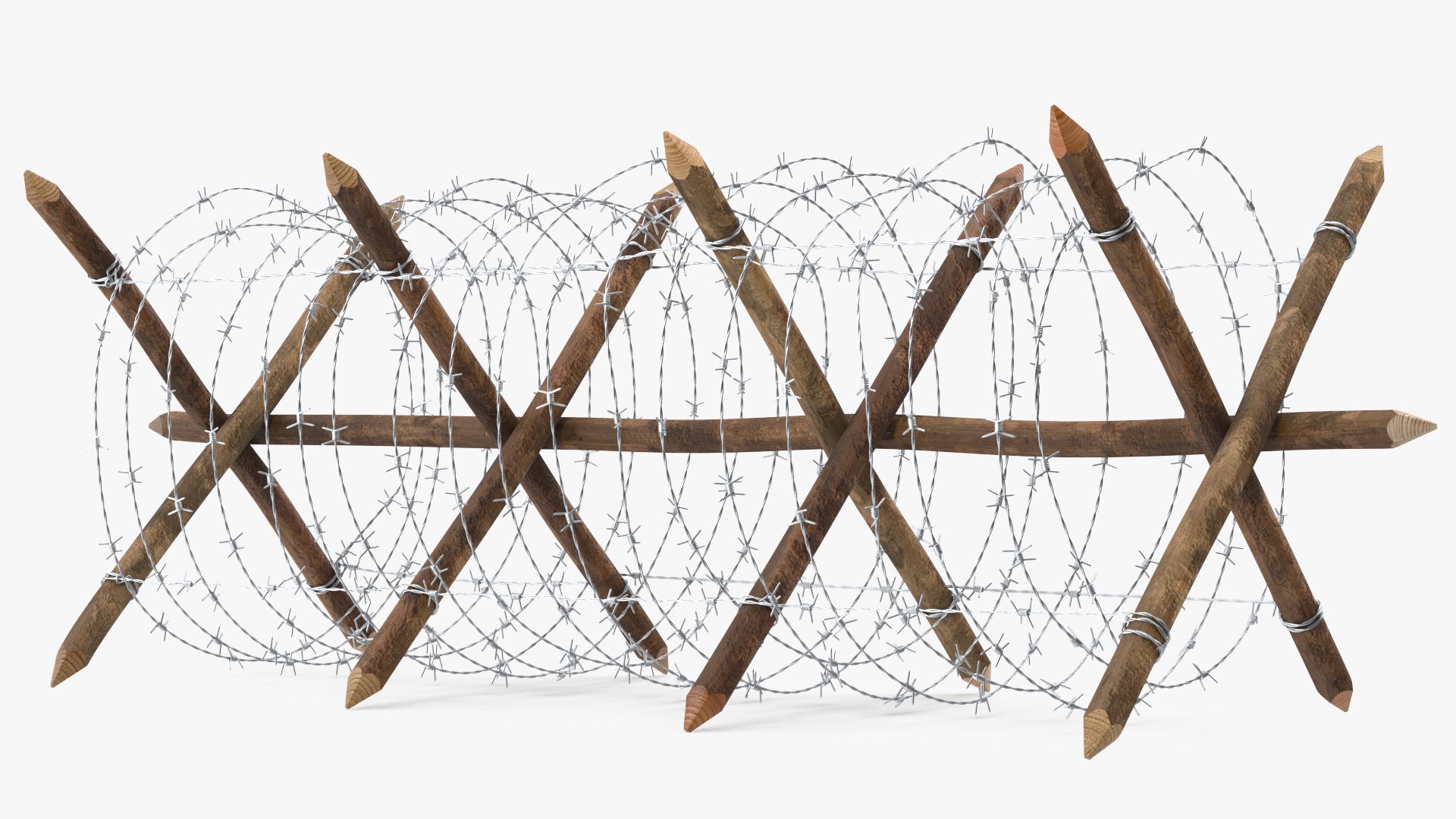 Cheval de Frise Barbed Wire Fence model https://p.turbosquid.com/ts-thumb/Sg/floPqb/mO/chevaldefrisebarbedwirefence3dsmodel016/jpg/1617652526/1920x1080/fit_q87/b018ed51591c9ac079e93d4f1cb0e23fc9a3a85e/chevaldefrisebarbedwirefence3dsmodel016.jpg