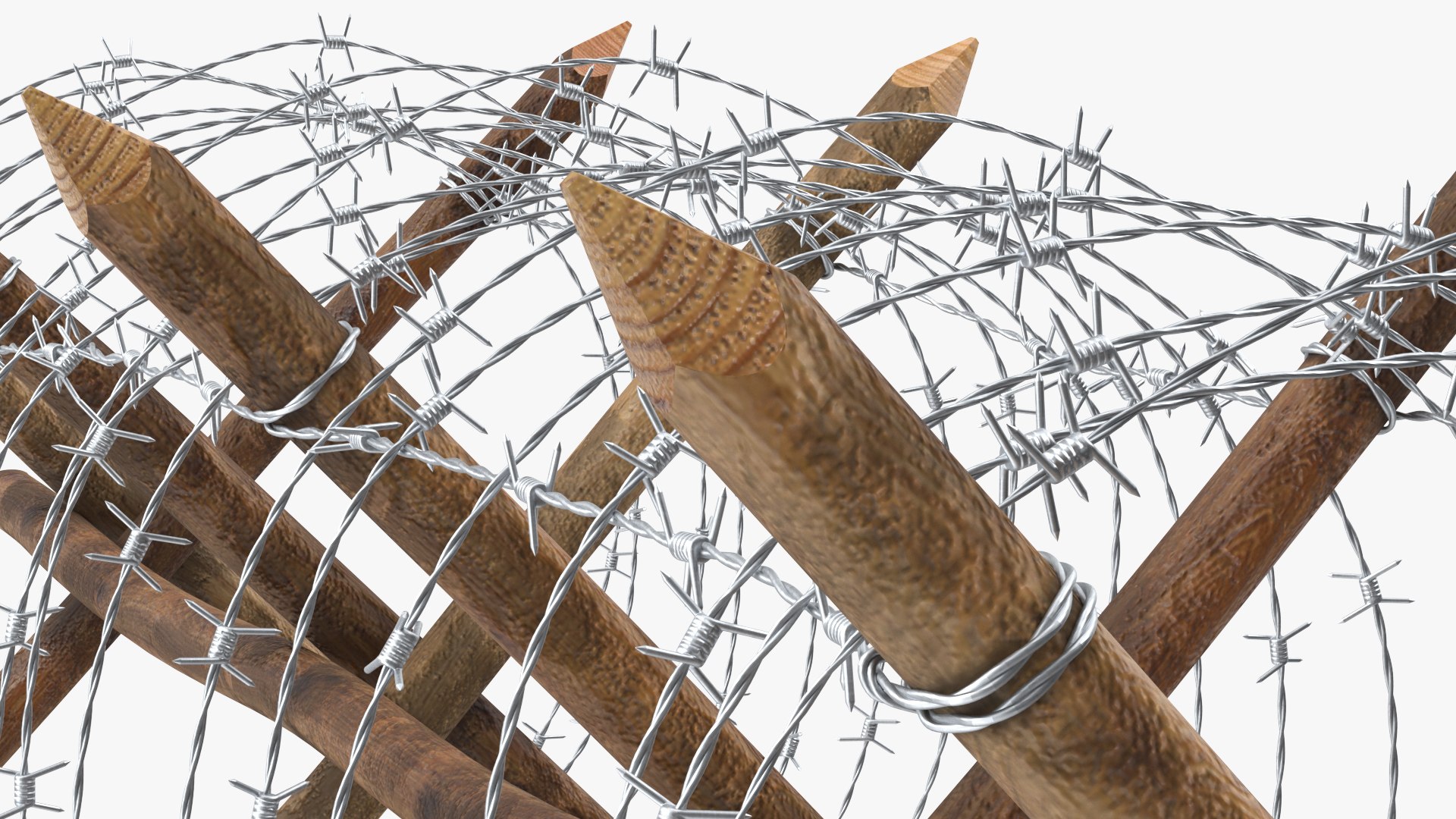 Cheval de Frise Barbed Wire Fence model https://p.turbosquid.com/ts-thumb/Sg/floPqb/uN/chevaldefrisebarbedwirefence3dsmodel012/jpg/1617652500/1920x1080/fit_q87/3576bb1cc9178c26cc7365af60b7d9b31c1a6d6f/chevaldefrisebarbedwirefence3dsmodel012.jpg