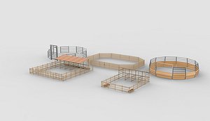 Curral set 3D model 3D model