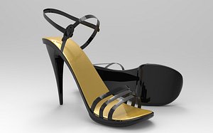 High Heels Ladies Shoes Low-poly
