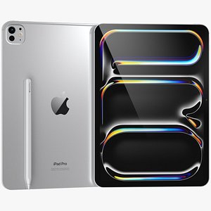 3D Apple iPad Pro M4 11-inch Silver model
