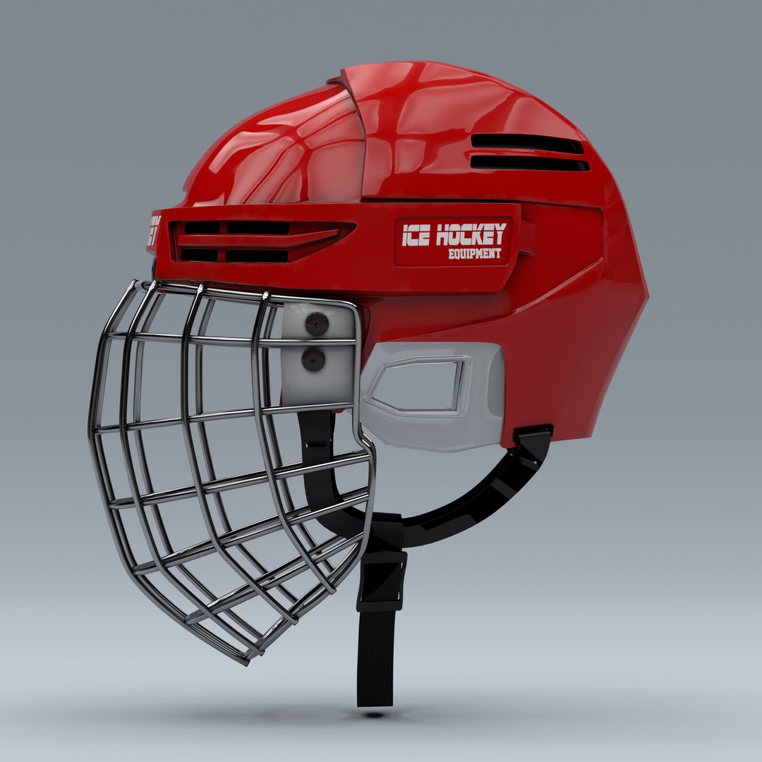 ice hockey helmet metal 3d model