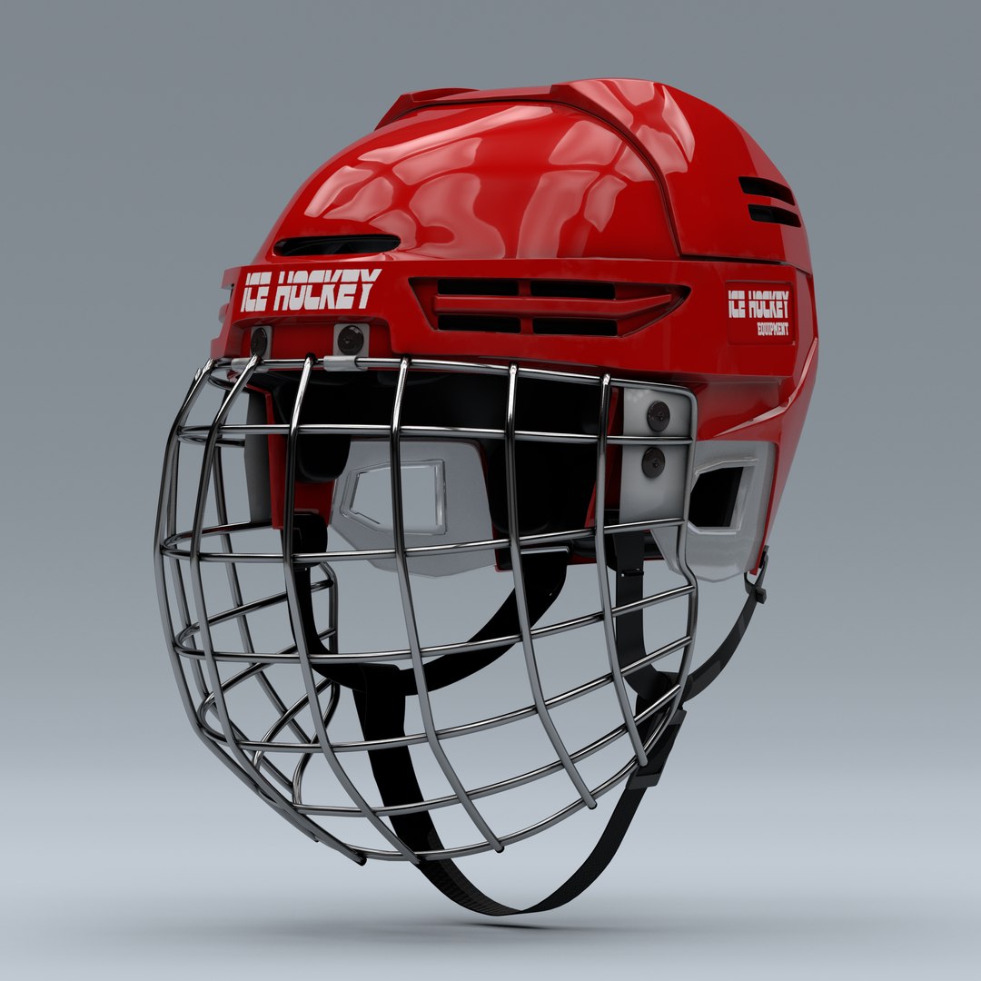 ice hockey helmet metal 3d model