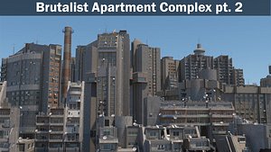 3D Brutalist Apartment Complex Part 02