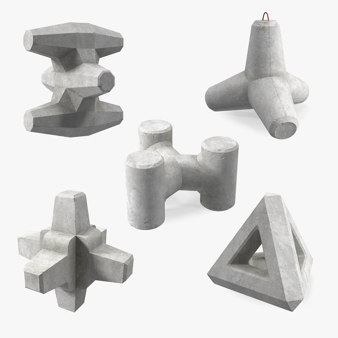 Breakwater Coastal Protection Blocks Collection 3 3D model preview
