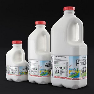 bottles milk 3D model