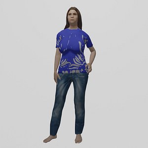 60 Years Old Rigged Woman 3D
