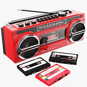 3D Detailed  Red Radio 3 In 1