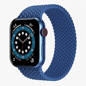 Apple Watch 6 Blue Aluminum Case with Braided Solo Loop
