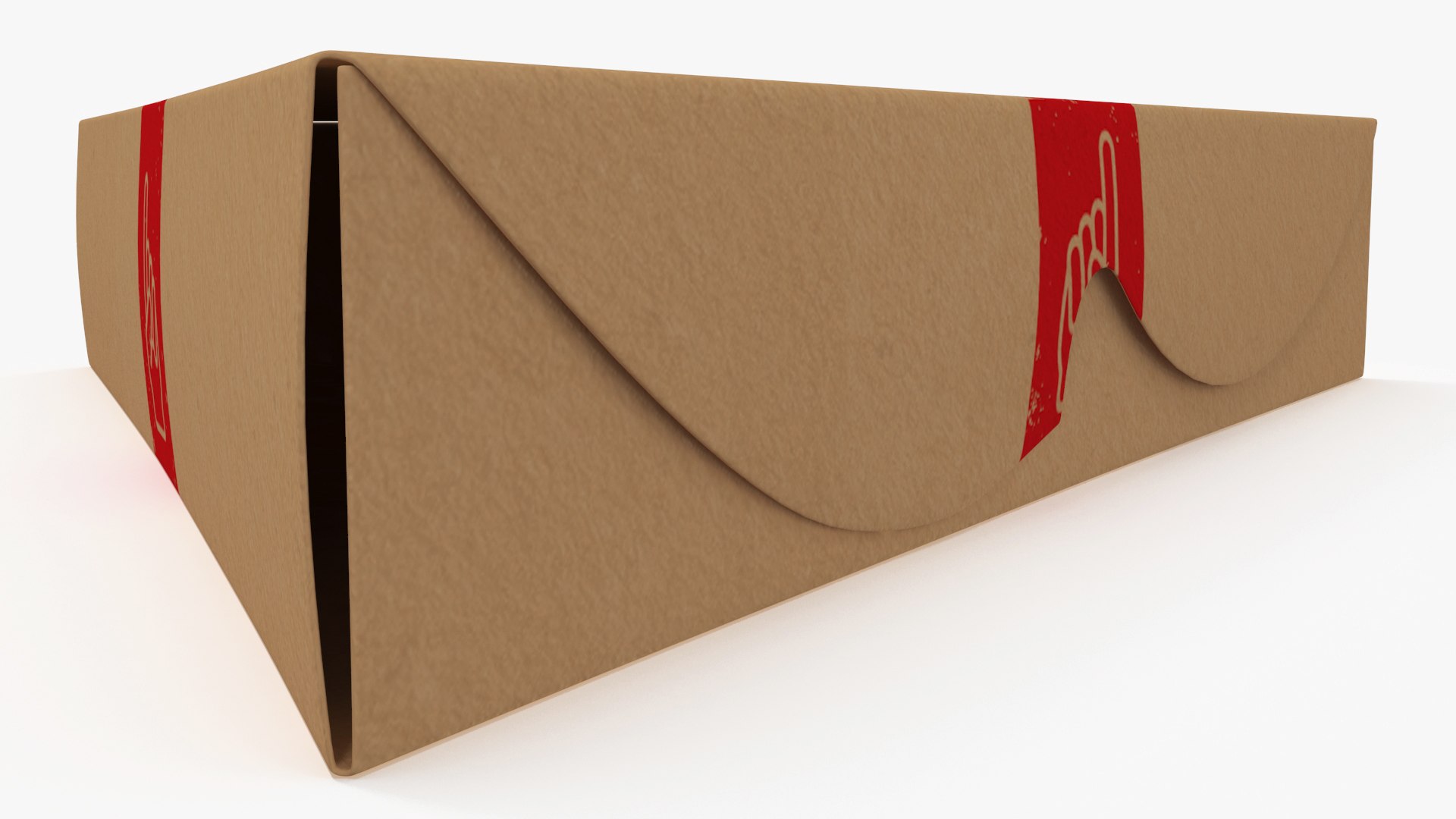 Triangle Craft Paper Pizza Packaging Box Model - TurboSquid 2157613