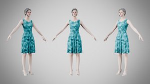 Dress 36 Aqua Mirage 3D model