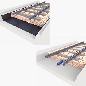 Railroad Tracks Cross Section v13 3D model