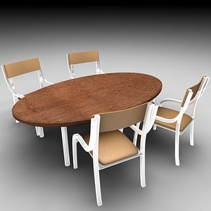 3d c4d table chair