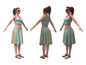 realistic woman 3D model
