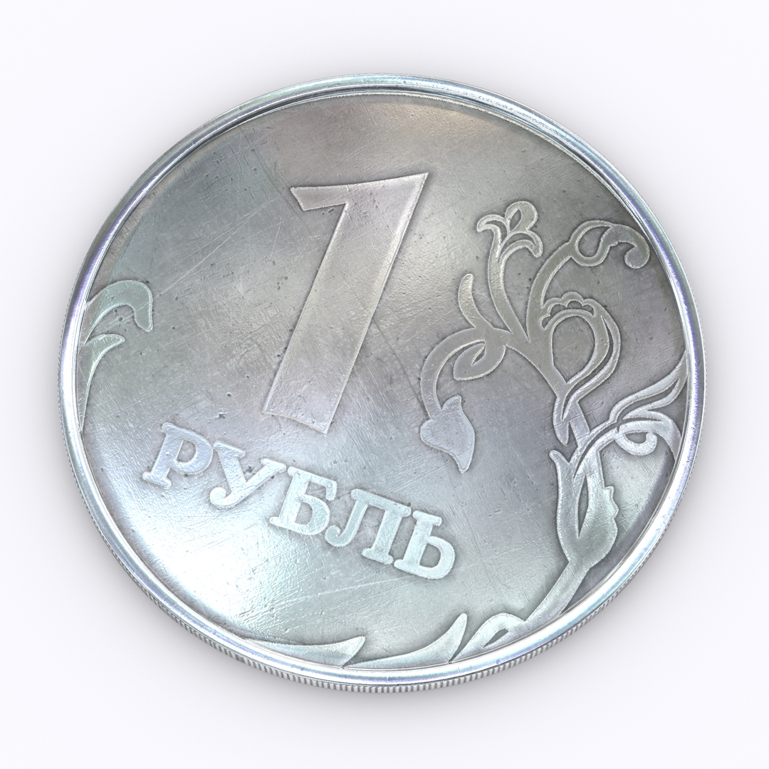 Вк 1 рубль за 3. 3д модель монеты 1 рубль. Монета 3д модель. 3 Рублевой монеты 3д модель.