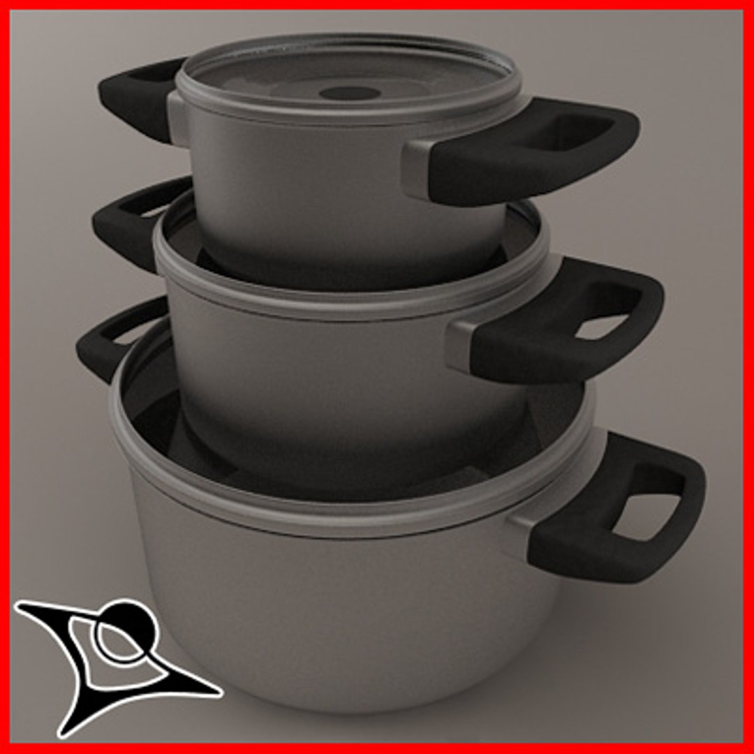 3d Pans Modeled Model