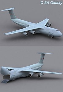 3d model c-5a galaxy transport jet plane