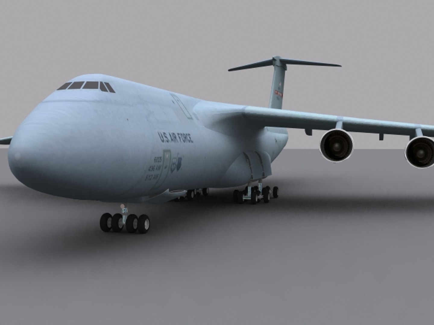 3d Model C-5a Galaxy Transport Jet Plane