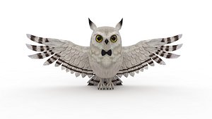 White Barn Owl 3D model