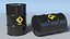 Oil Storage Steel Barrel Black Game Ready