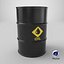 Oil Storage Steel Barrel Black Game Ready