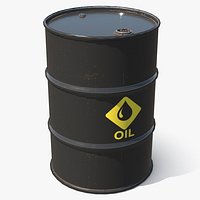 Oil Storage Steel Barrel Black Game Ready