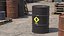 Oil Storage Steel Barrel Black Game Ready