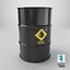 Oil Storage Steel Barrel Black Game Ready