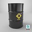 Oil Storage Steel Barrel Black Game Ready