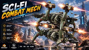SCI-FI COMBAT MECH 3D model