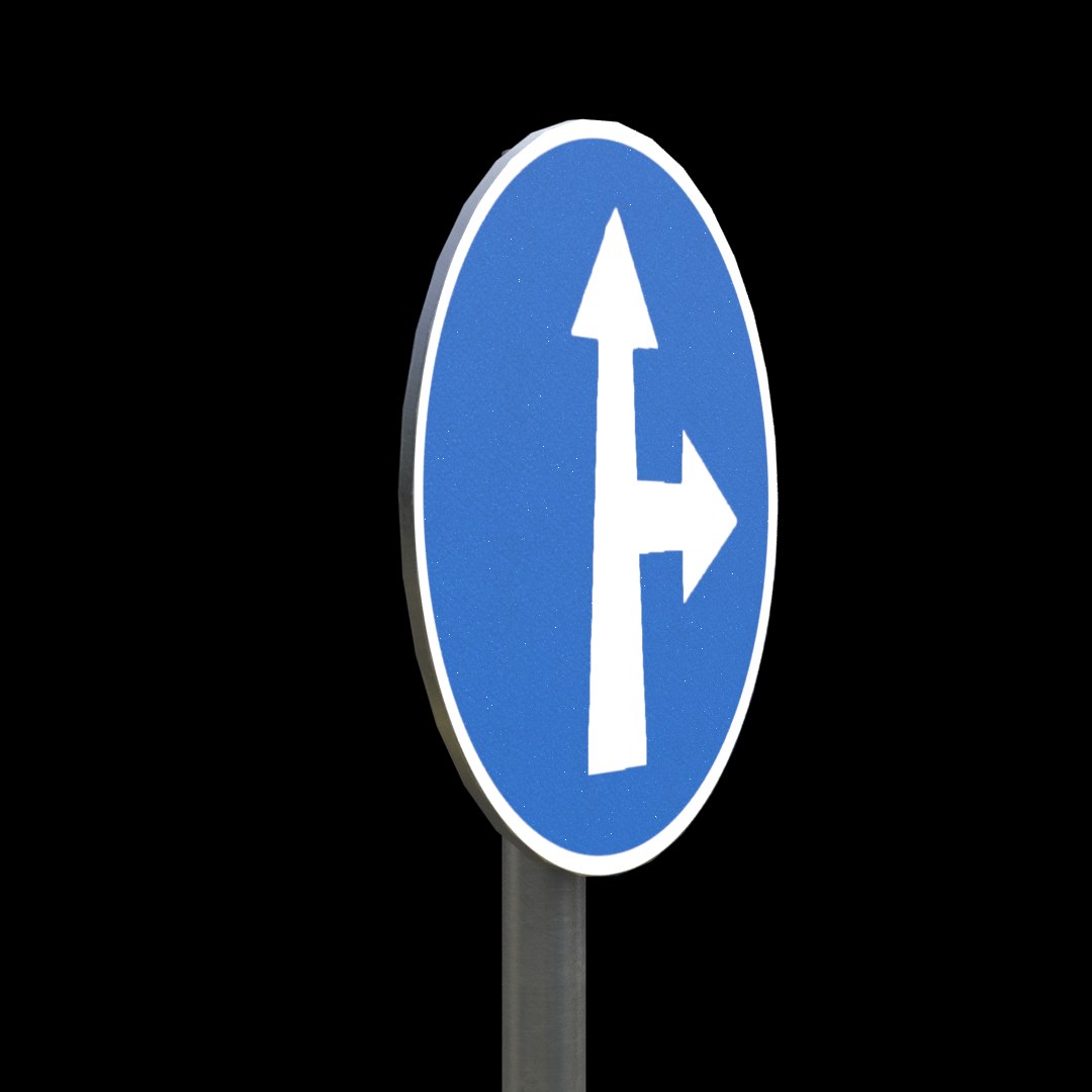 Compulsory Roadsign 3D Model - TurboSquid 1516070