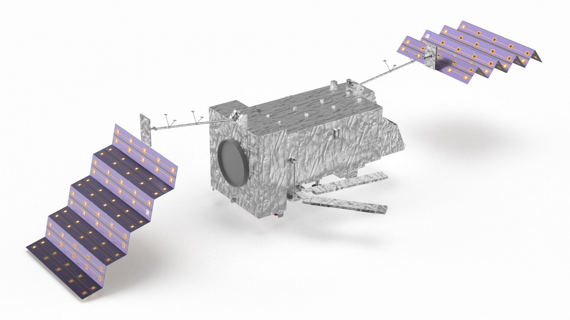 Weather Satellite with Solar Panels 3D model preview