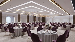 3D Modern wedding and Confrence Hall 02